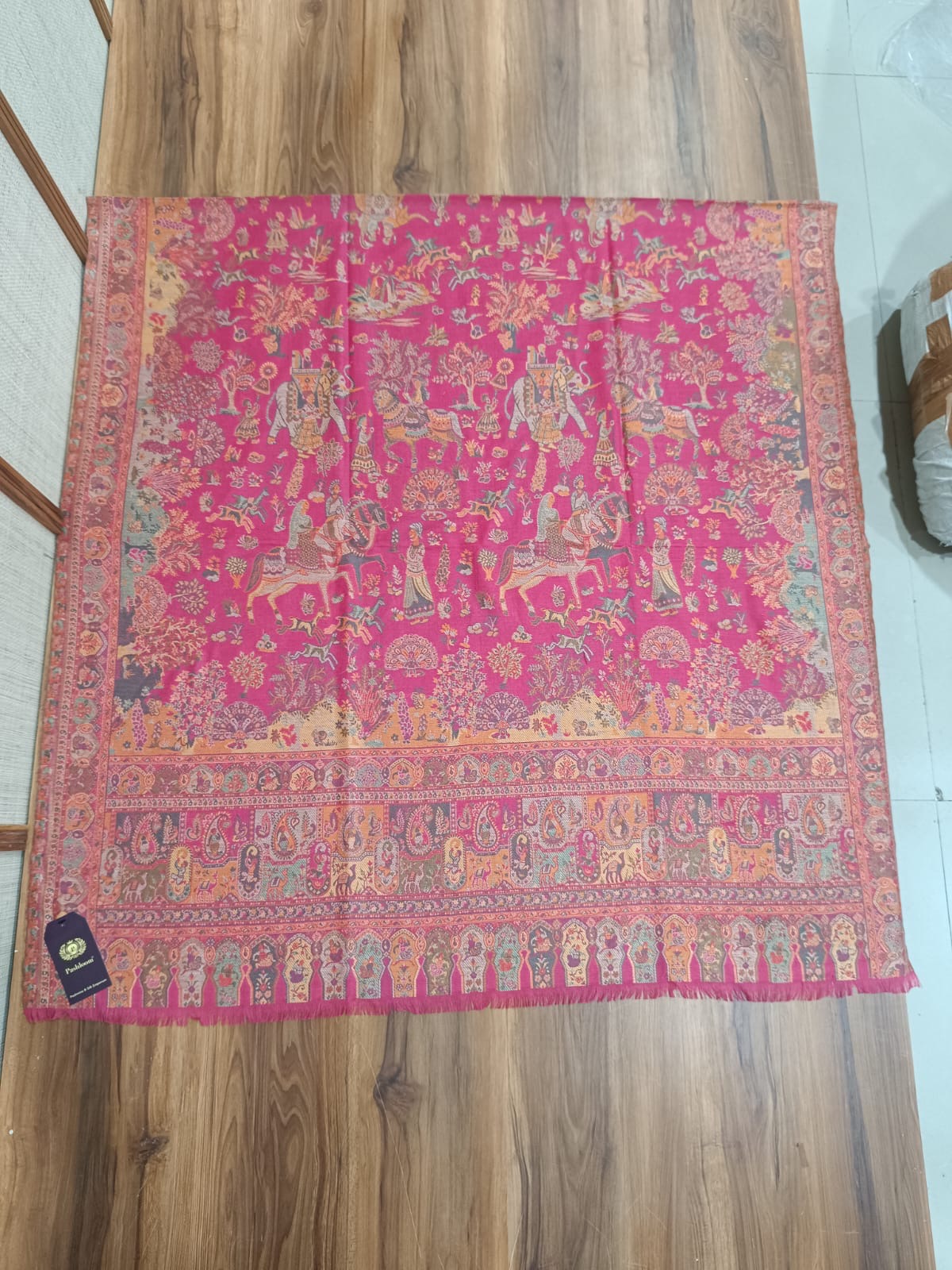 Pashloom multicolor wool shawl for wedding and festive gifting, product image 1