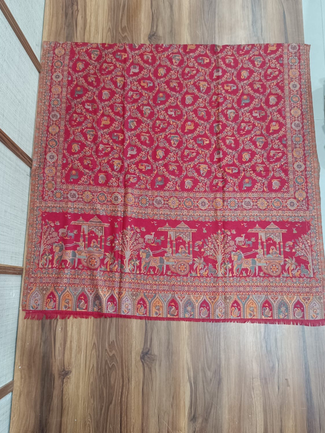 Luxury Pashmina Kaani Shawl | Subtle Multicolor Darbari Paisley – Pashloom