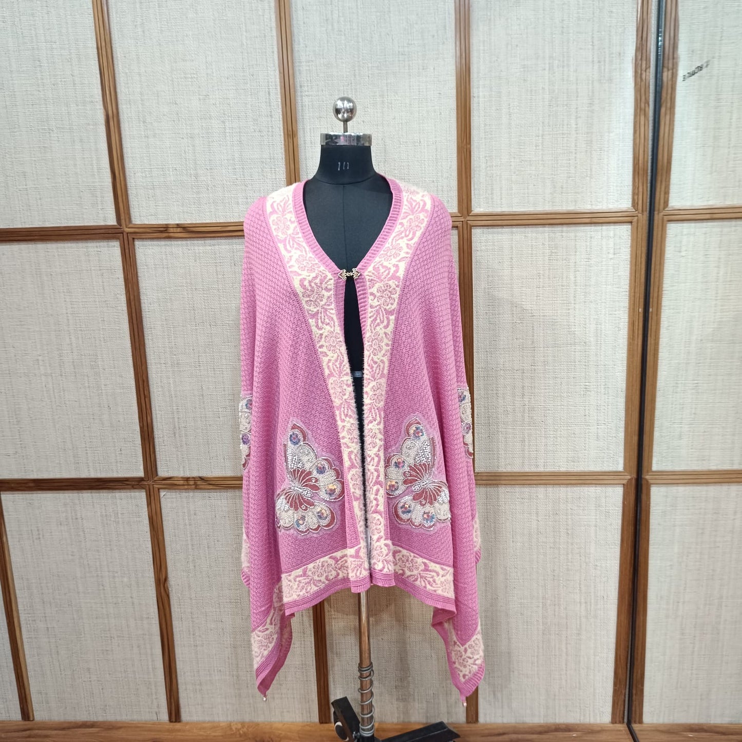 Pashloom pink, baby pink wool stole for winter gifting, product image 2