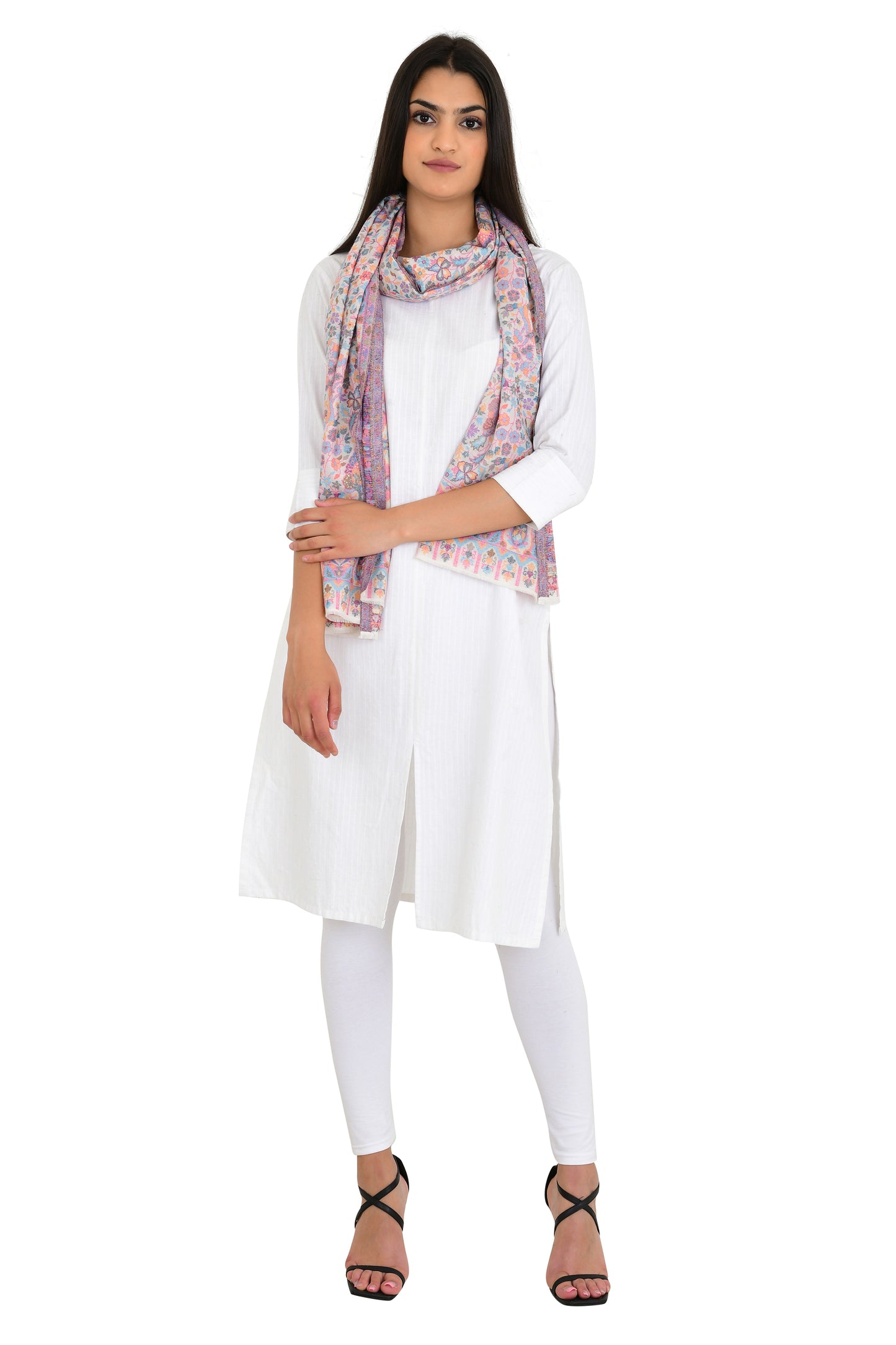Designer fine wool Kaani stole shawl for women
