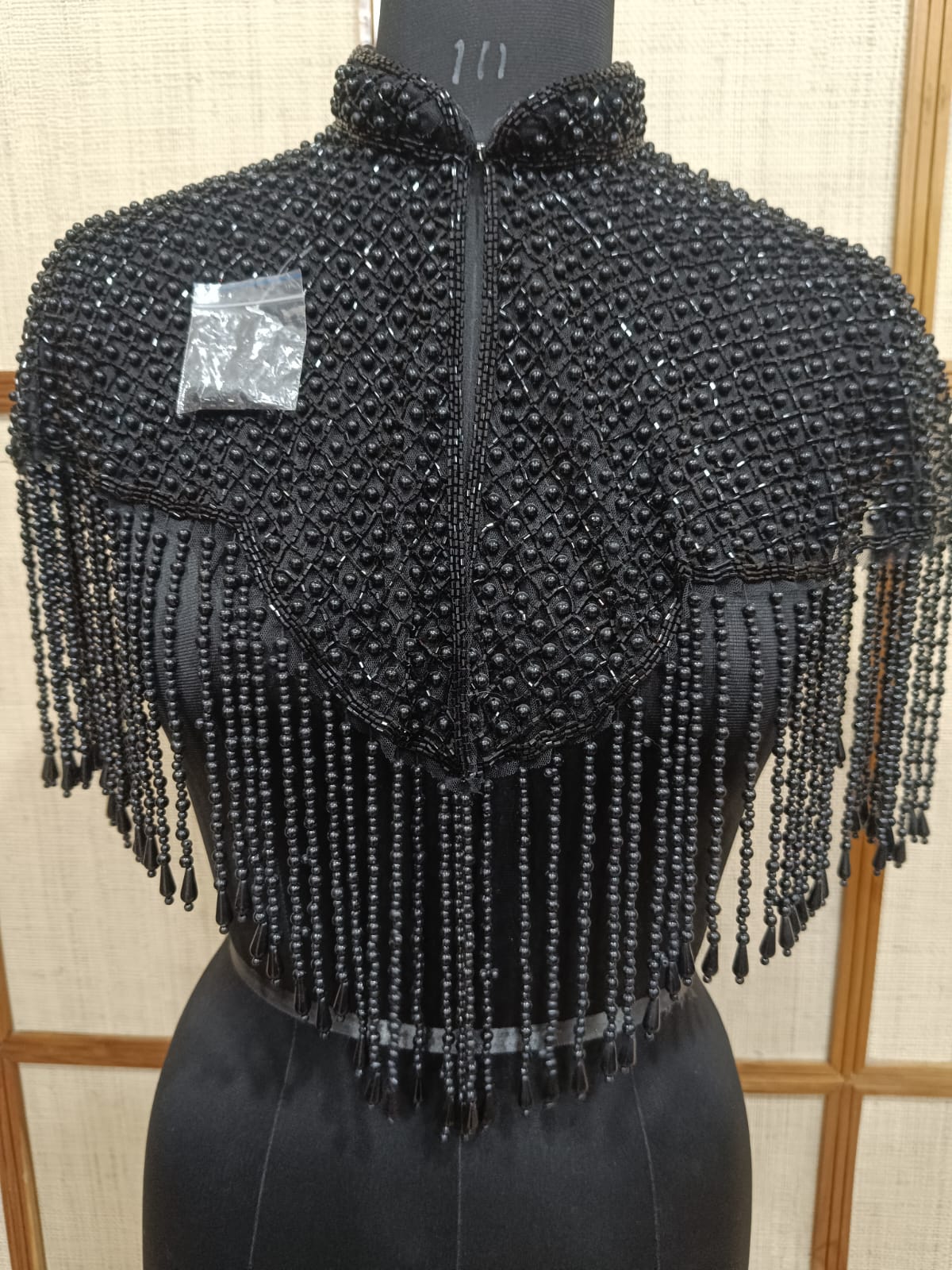 Black Short Pearl Cape for Women | Luxury beads blouse for Wedding, Party & Evening Wear – Pashloom™