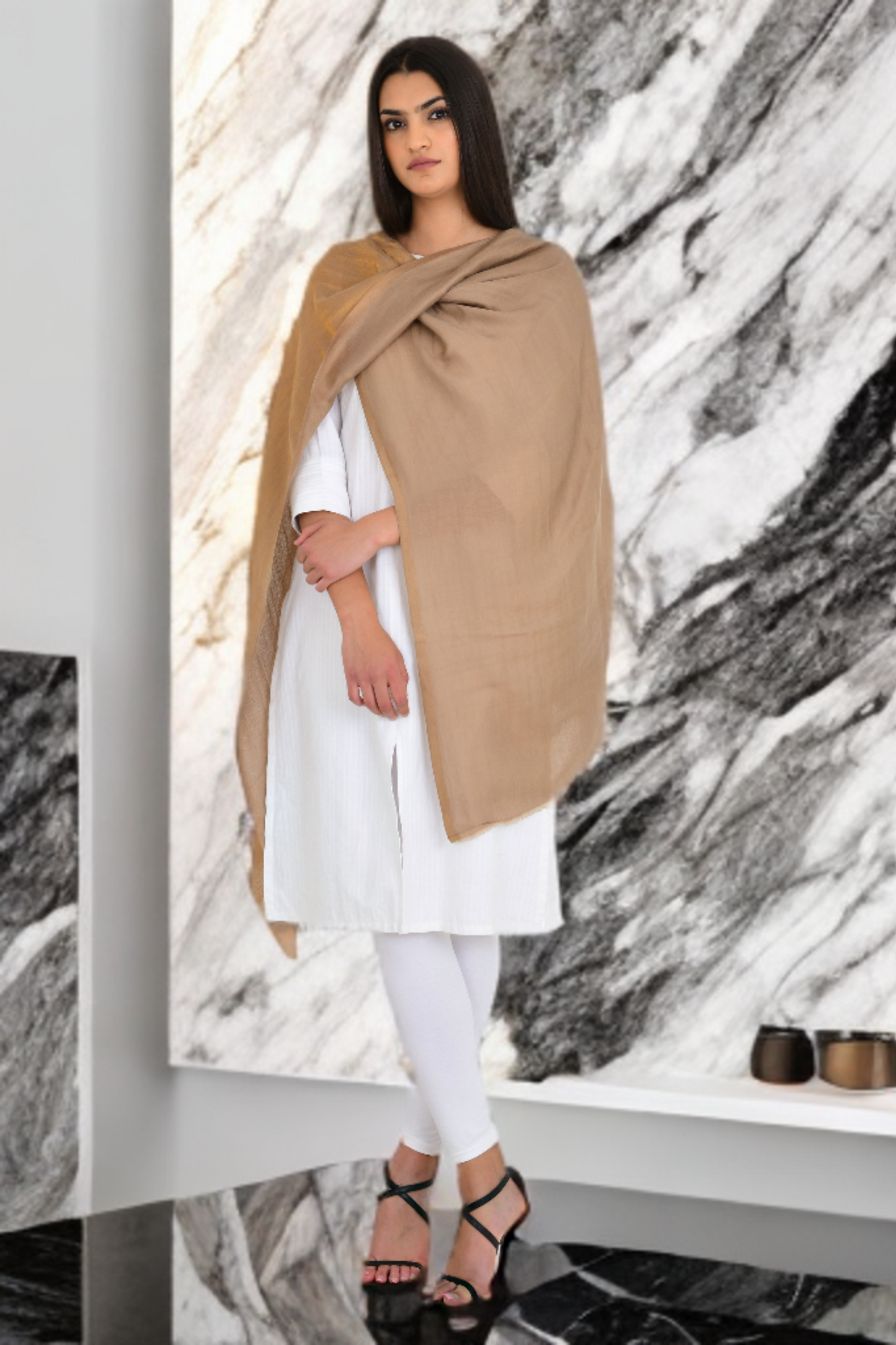 Exclusive Moonlight Zari Reversible Fine Wool Stole