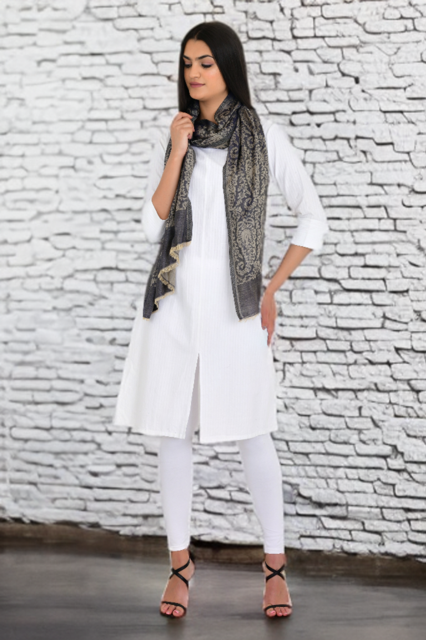 Beyond Fashion Versatile Grey Color Shawl for Women