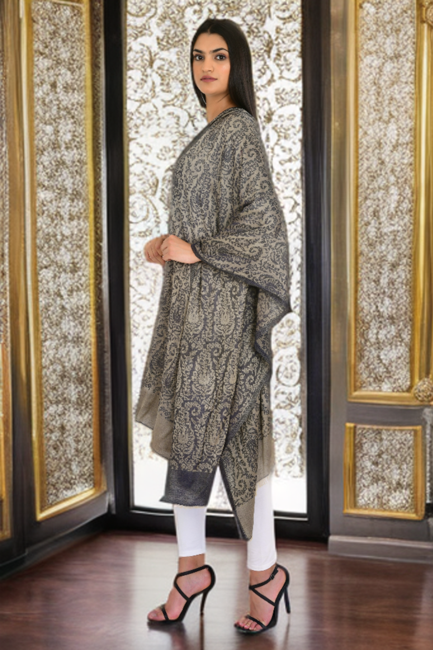 Beyond Fashion Versatile Grey Color Shawl for Women