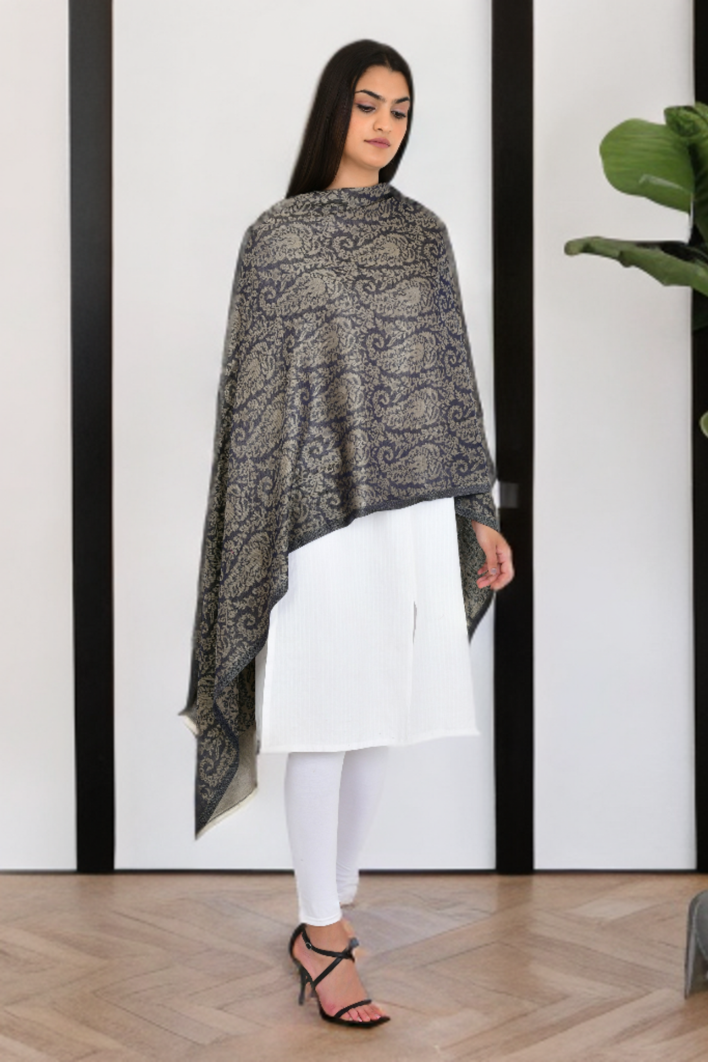 Beyond Fashion Versatile Grey Color Shawl for Women
