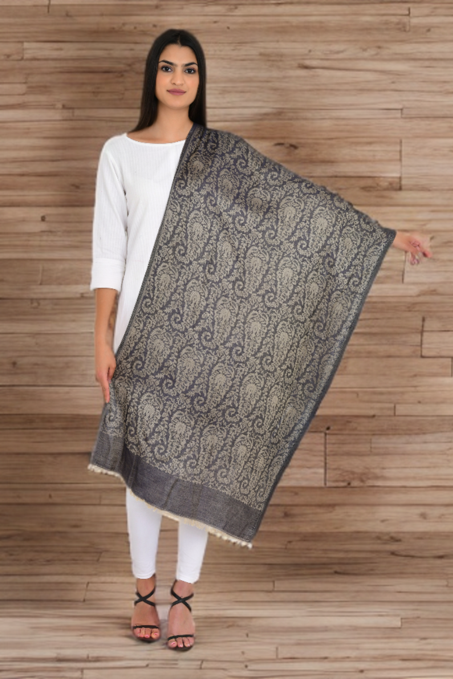 Beyond Fashion Versatile Grey Color Shawl for Women