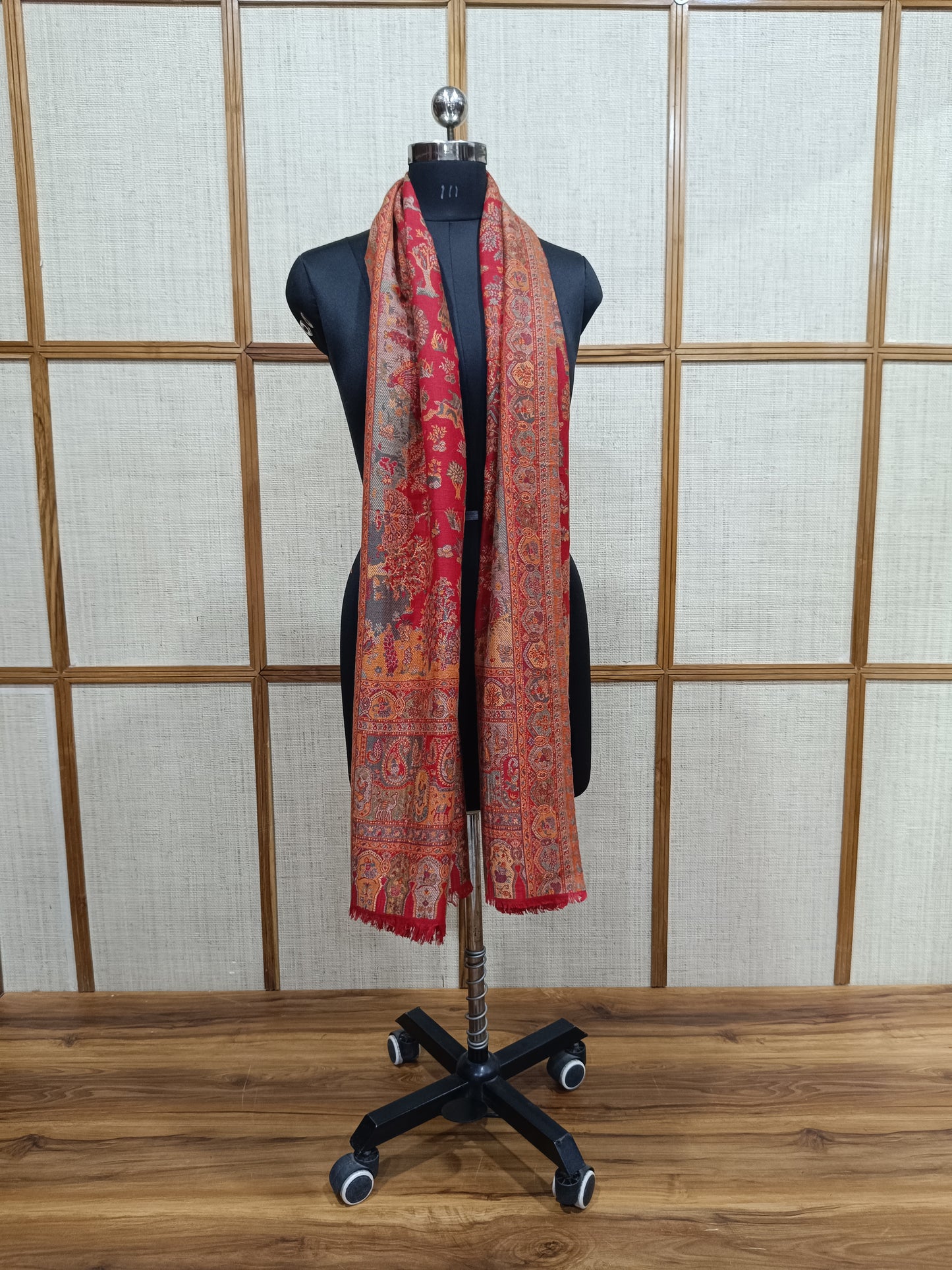 Pashloom mustard, red wool couple shawl set for wedding and festive gifting, product image 11