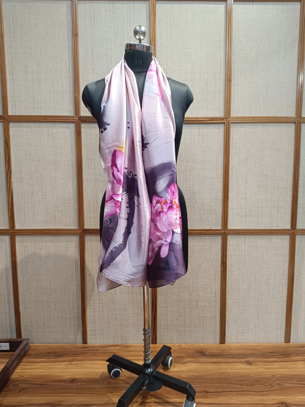 Pashloom™ Lotus Digital Printed Silk Scarf for Her