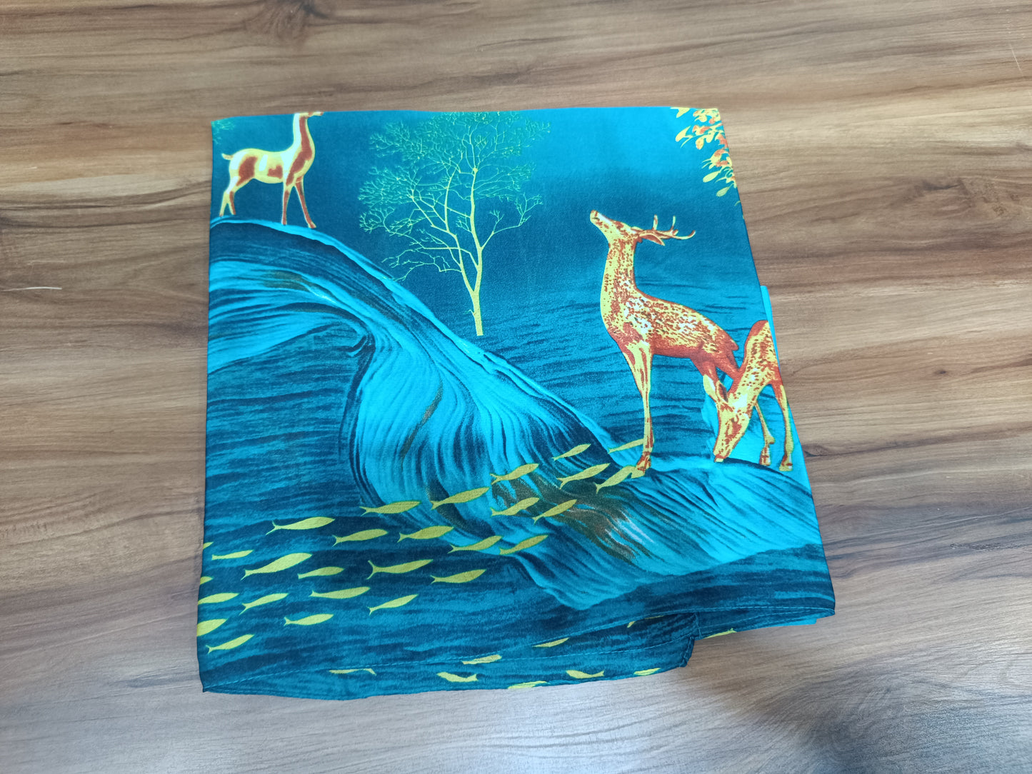 Pashloom blue, gold silk scarves for premium gifting, product image 5
