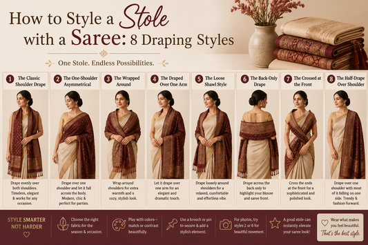 How to style stole with a Saree