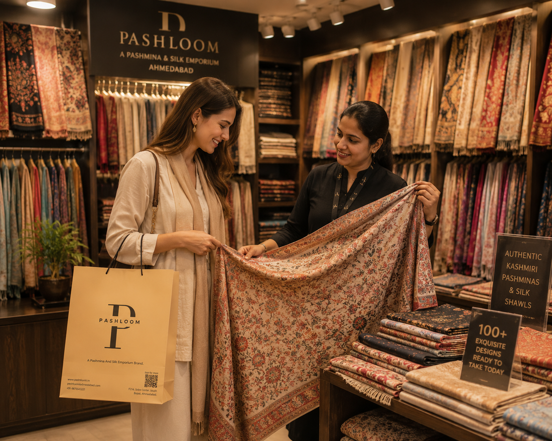 Pashloom Huge variety of shawls in ahmedabad