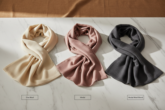 Fine Wool vs Modal vs Modal Wool Blend Stoles | Pashloom