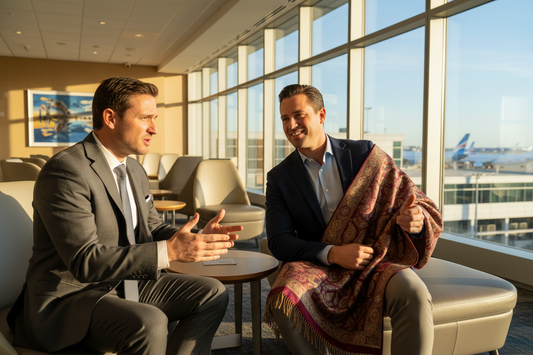 Flying internationally from Ahmedabad? Don't rely on unhygienic airline blankets. Discover why a Pashloom shawl is the ultimate travel hack for warmth, style, and hygiene.