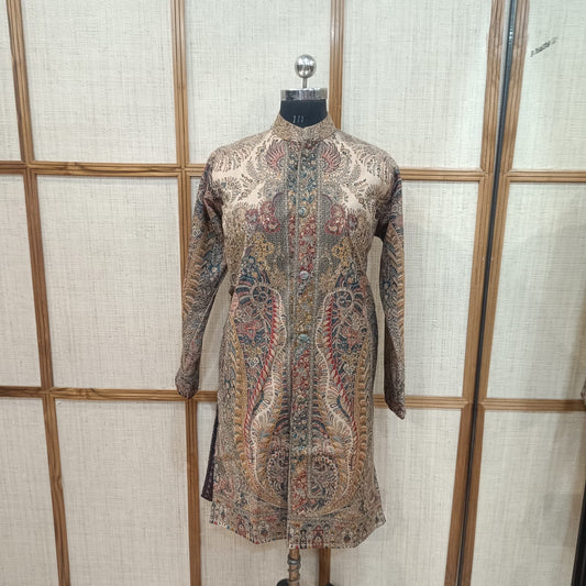 Luxury Kaani Weave Winter Jacket | Stylish Wool Coat for Women