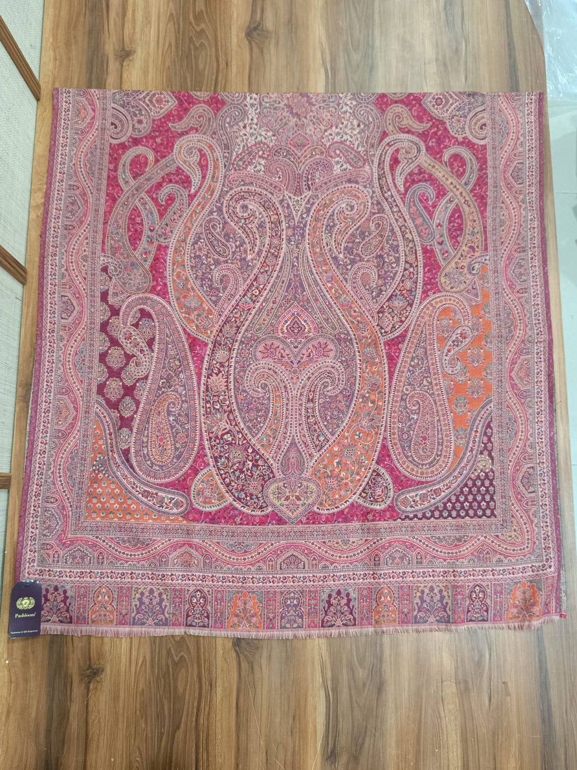 Pashloom multicolor, checkered wool couple shawl set for wedding and festive gifting, product image 1