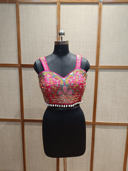 Pashloom™ Designer Viscose Crepe Embroidered Blouse | Elegant Pojisan Work Blouse for Women