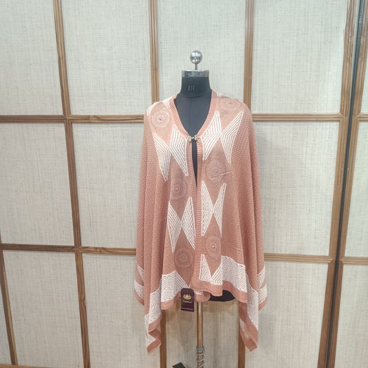 Trendy 2 in 1 Knitted Cape Shrug cum Stole | Elegant Winter Wear