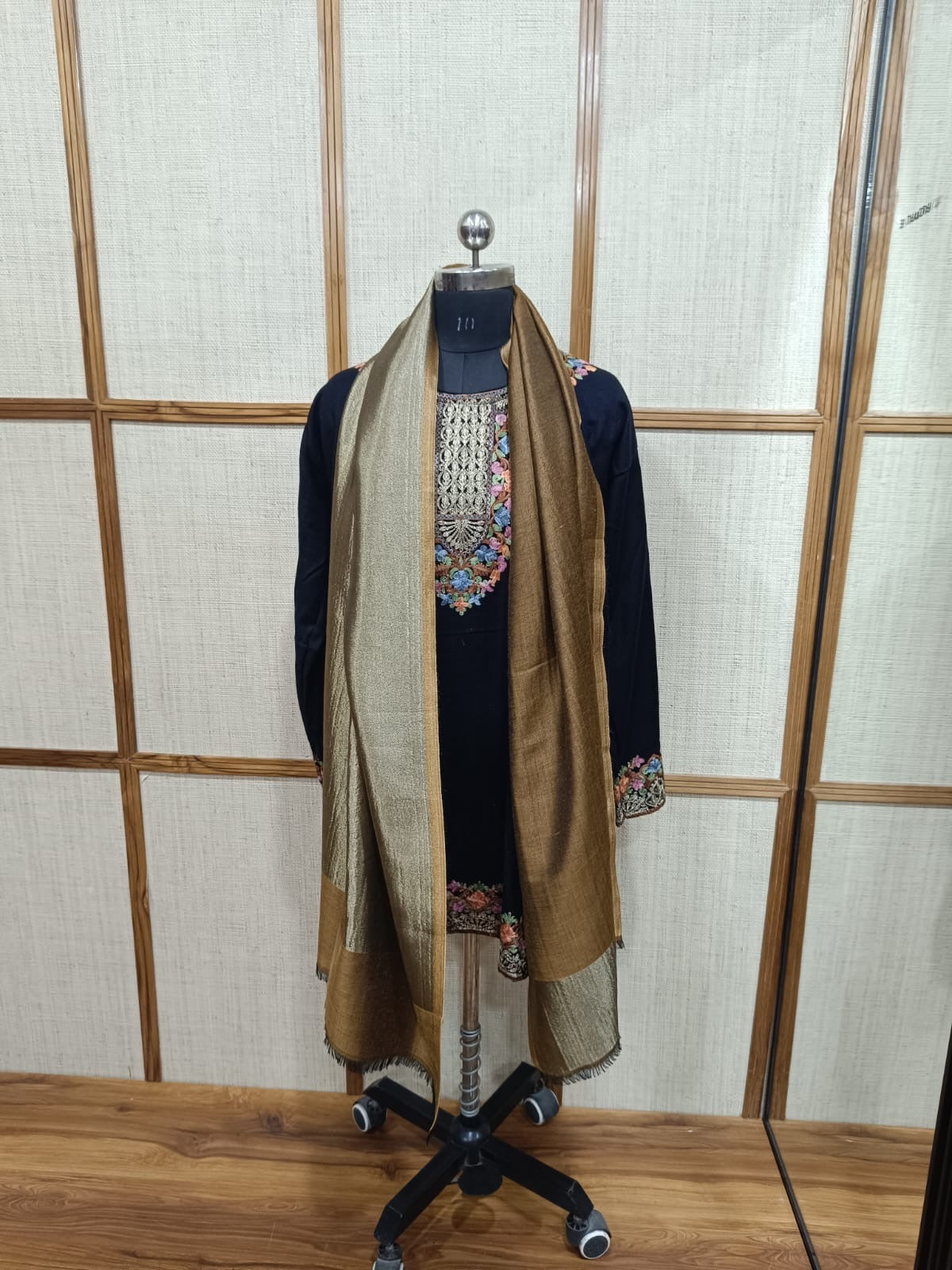 Zari Reversible Modal Wool Stole with Moonlight Shine