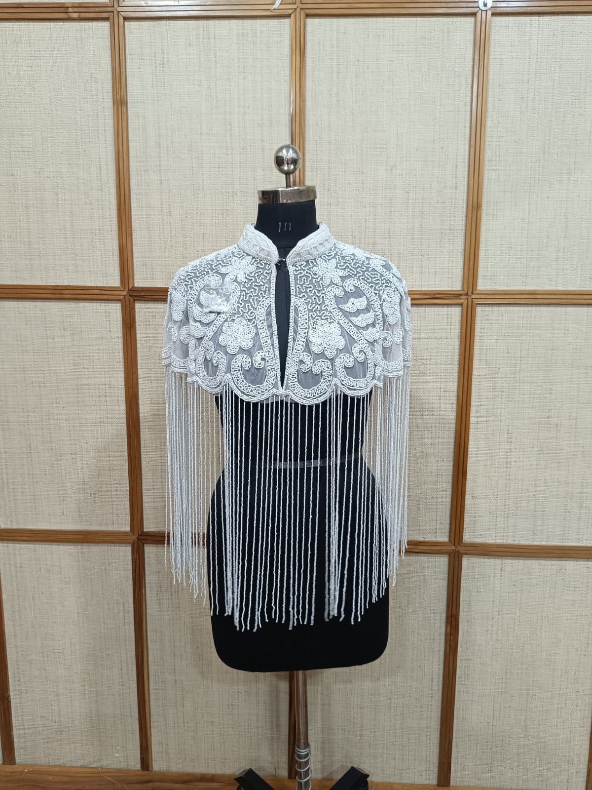 White Long Sequin Cape for Women | Elegant beads blouse for Party & Evening Wear – Pashloom™