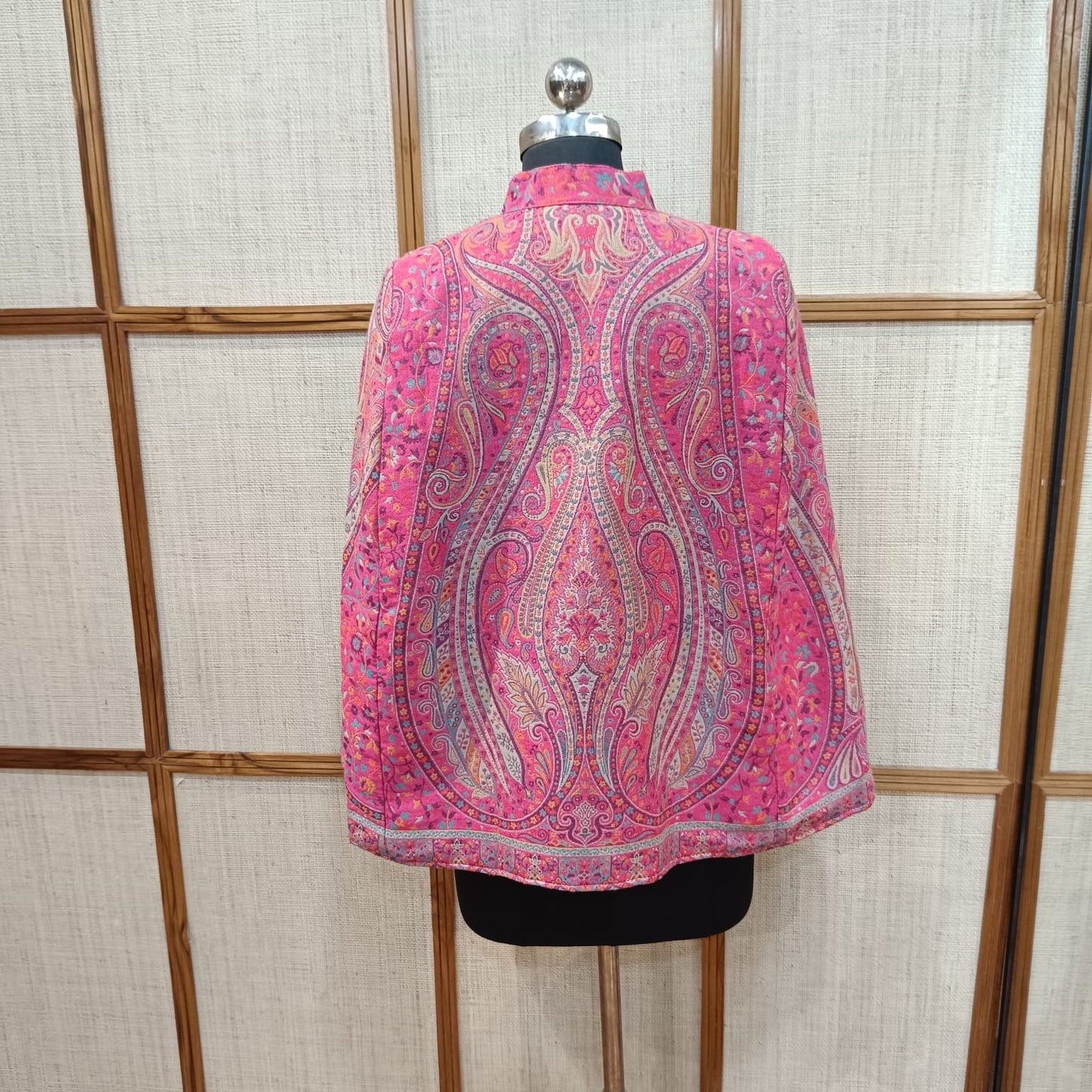 Baby Pink Woolen Cape for Women | Stylish Waist-Length Winter Layer