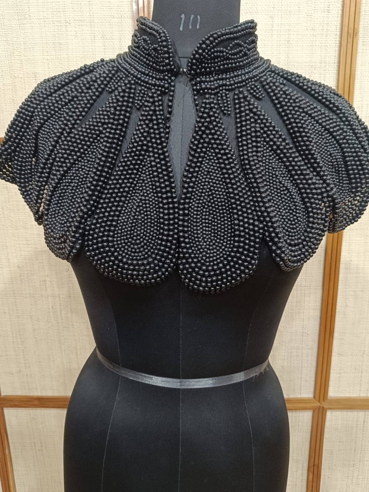 Black Short Pearl Cape for Women | Designer Pearl Ponchu cum Blouse  – Pashloom™