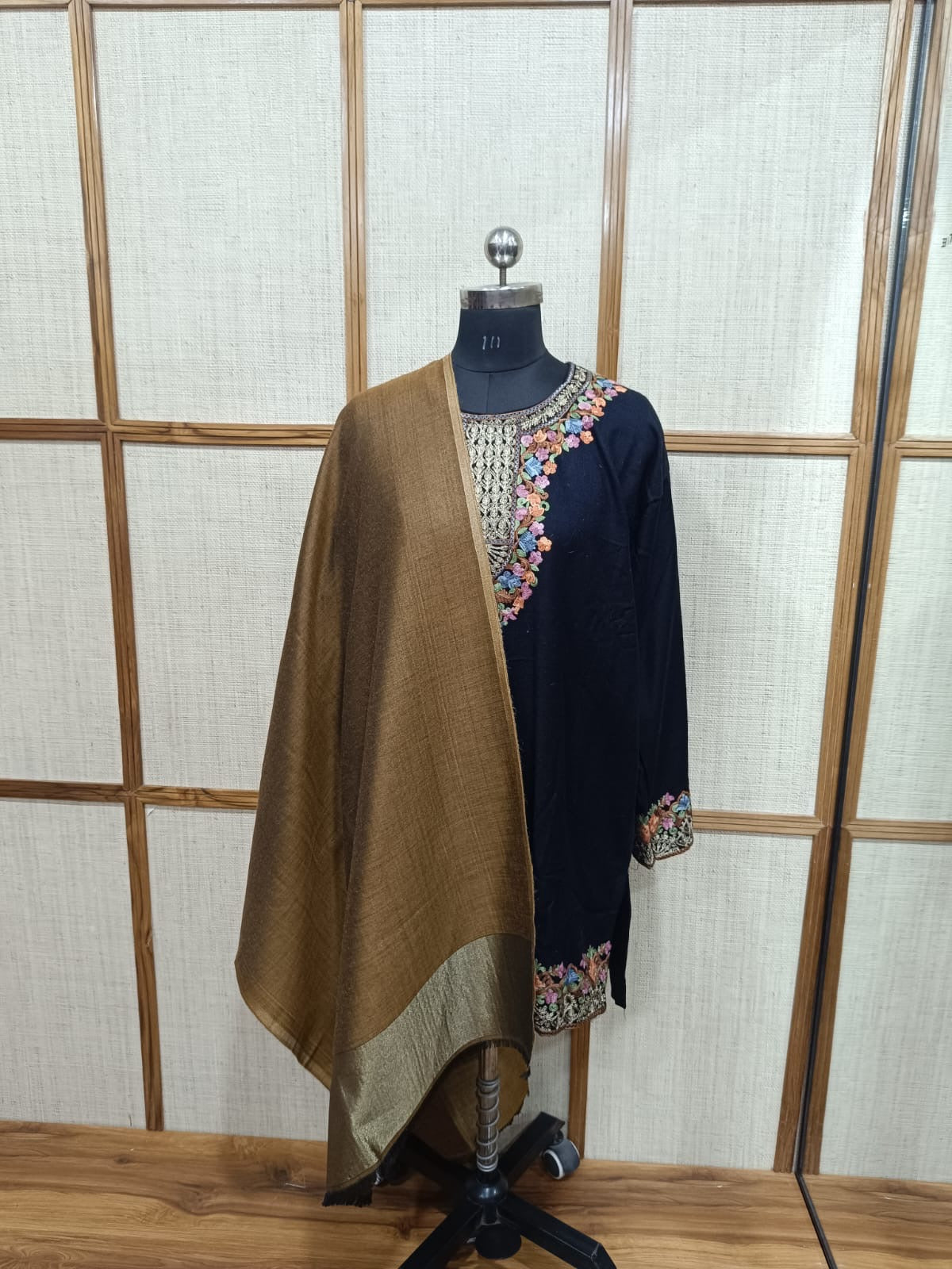 Zari Reversible Modal Wool Stole with Moonlight Shine