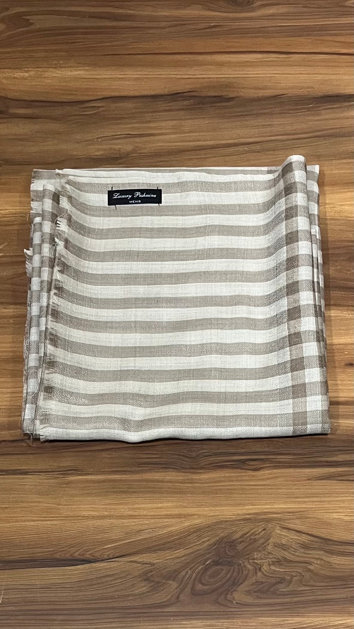 Premium Beige Check Pashmina Shawl for Felicitations | Pashloom™