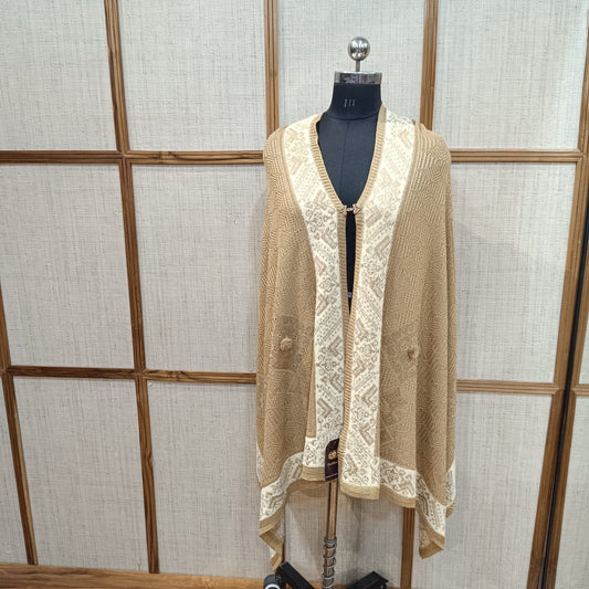 Free Size Woolen Knitted Poncho Shrug for Women