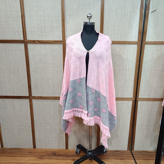 2-in-1 Convertible Knitted Stole & Shrug with Buttons | Pashloom