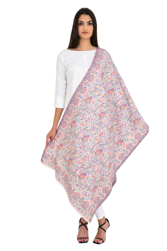 Designer fine wool Kaani stole shawl for women