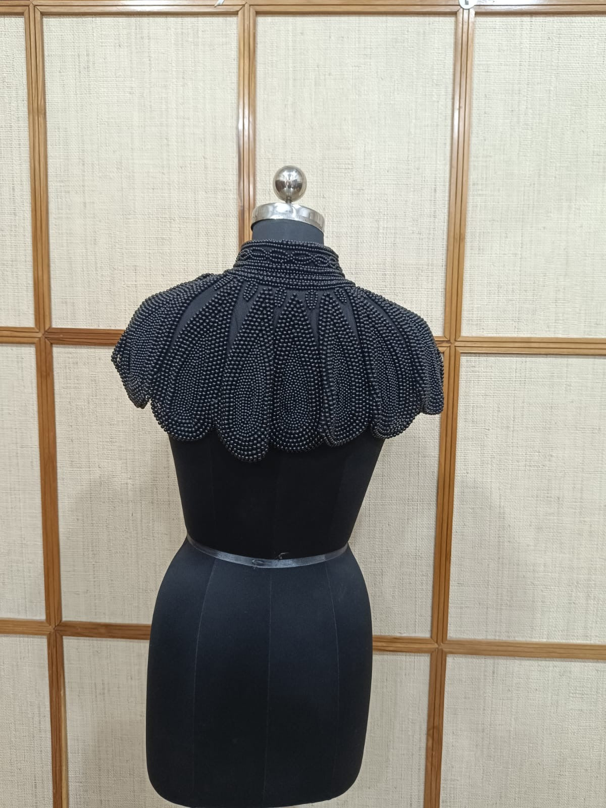 Black Short Pearl Cape for Women | Designer Pearl Ponchu cum Blouse  – Pashloom™