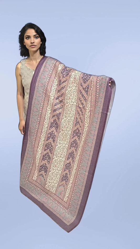 Luxury Net Dupatta with Intricate Golden Pearl Cutwork