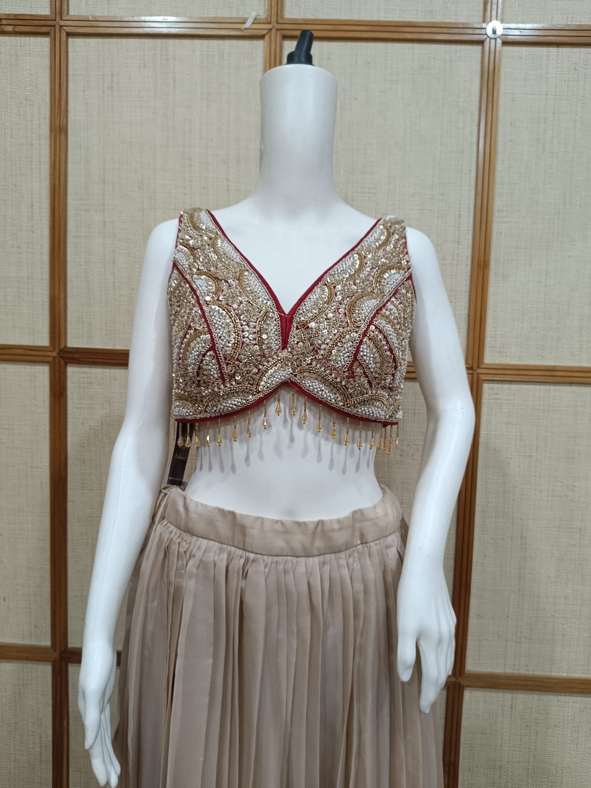 Pashloom yellow, hot pink, mehroon, gold cotton blouse for wedding and festive gifting, product image 1