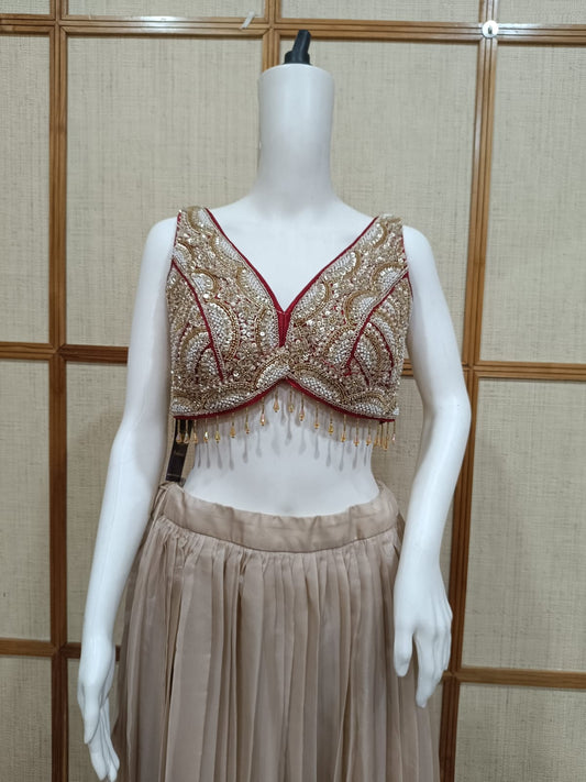 Pashloom yellow, hot pink, mehroon, gold cotton blouse for wedding and festive gifting, product image 1