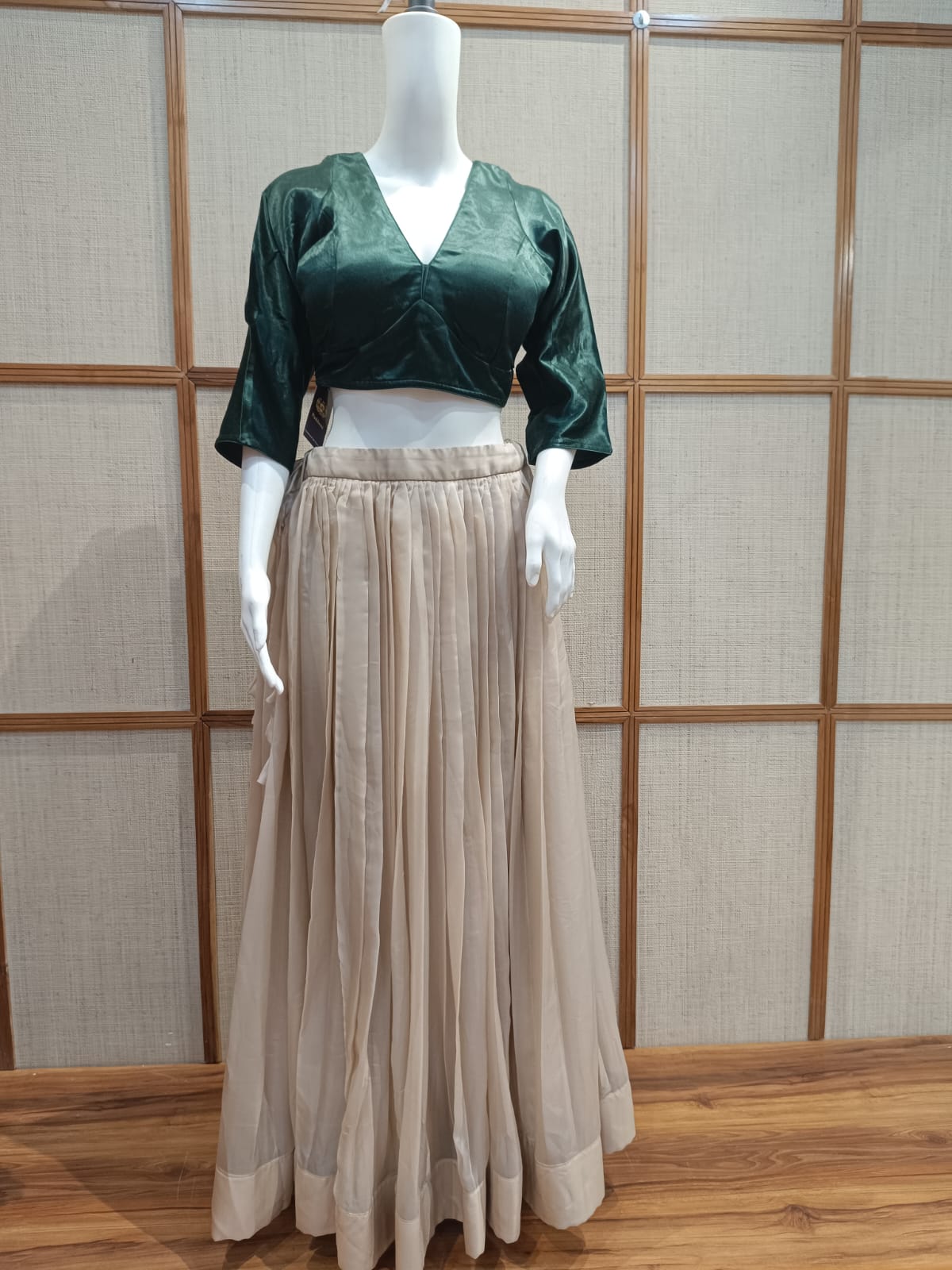 Pashloom orange, mustard, golden, sea green jalembu satin blouse for wedding gifting, product image 3