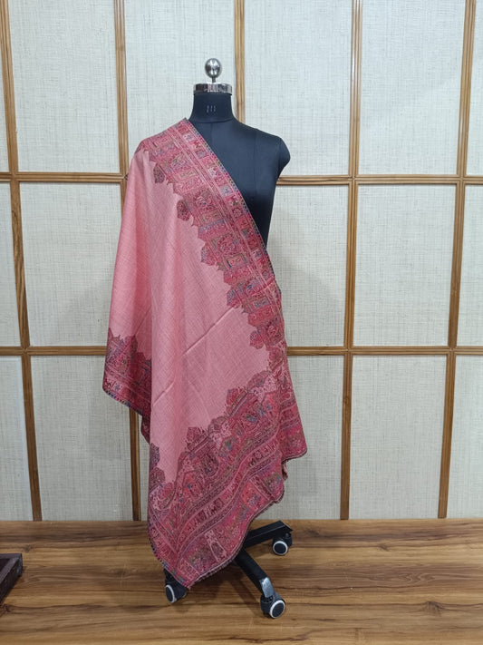 Pashloom white, reddish pink, hot pink, fuchsia pink wool stole for wedding gifting, product image 1