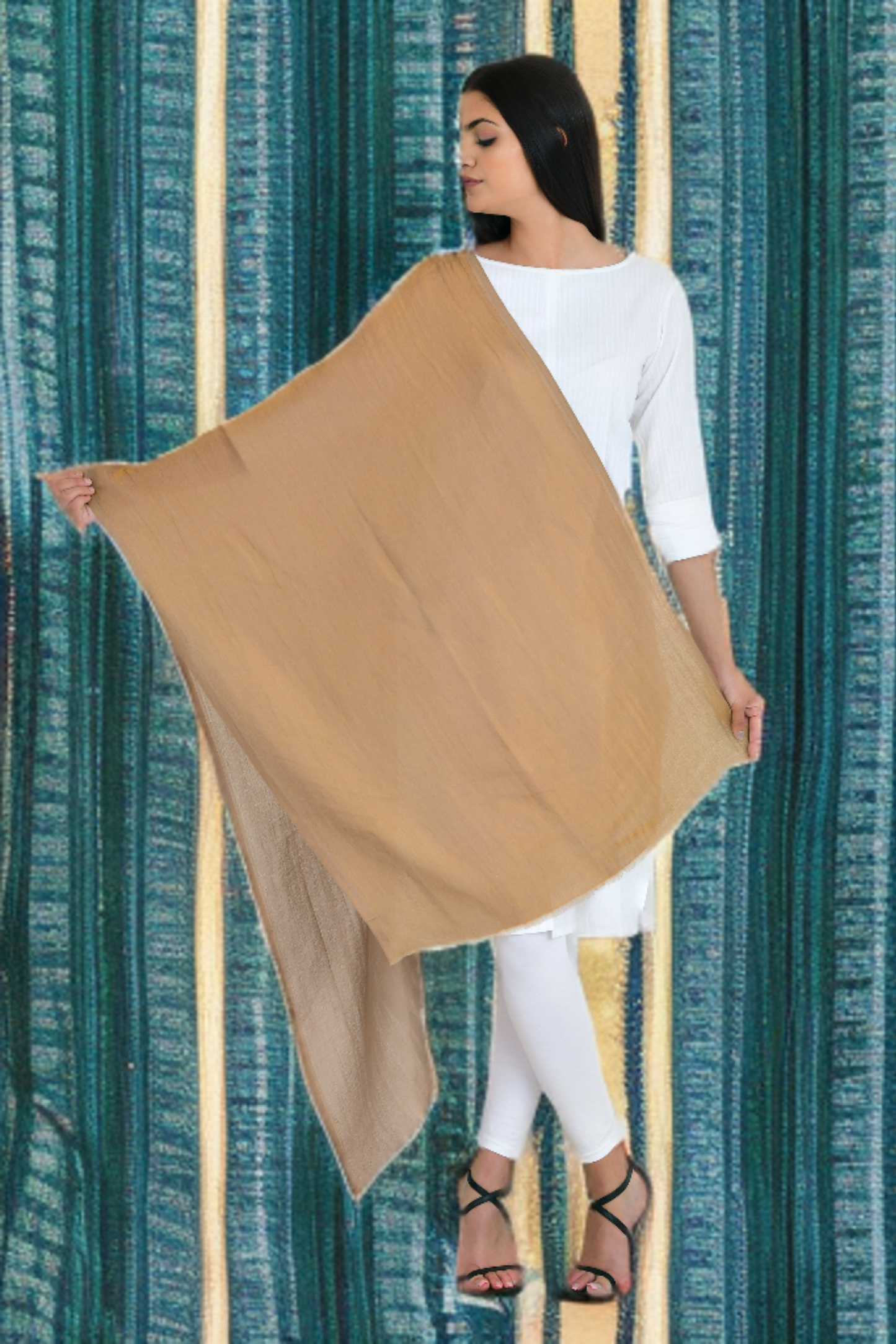 Exclusive Moonlight Zari Reversible Fine Wool Stole