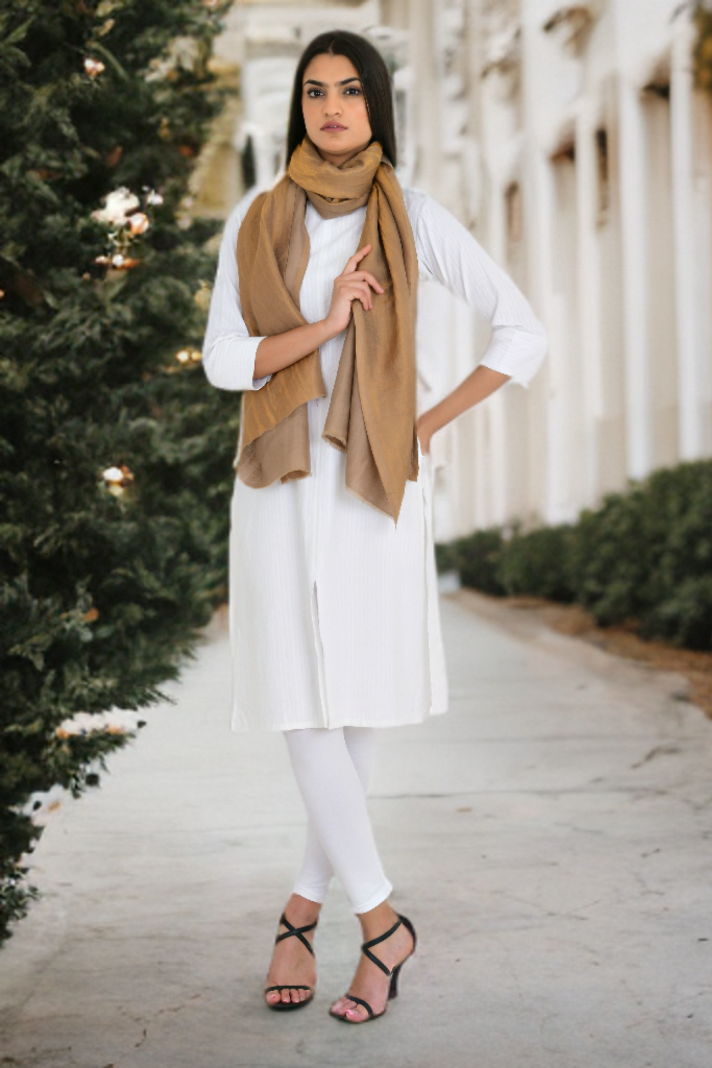 Exclusive Moonlight Zari Reversible Fine Wool Stole