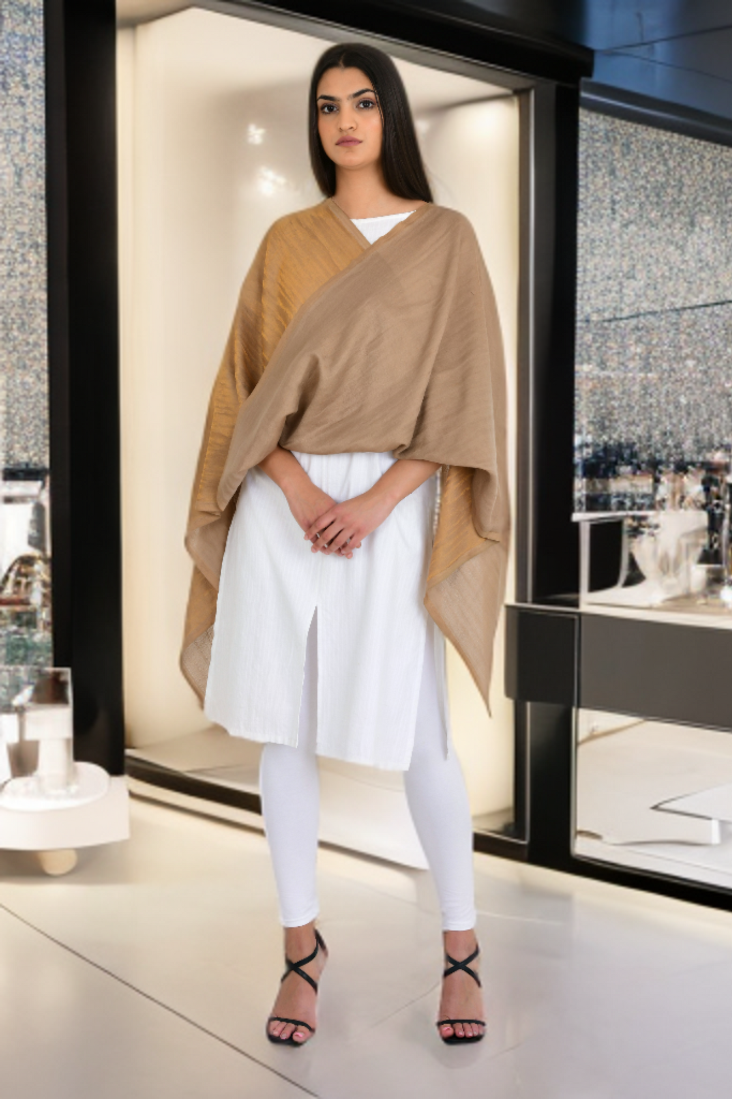 Exclusive Moonlight Zari Reversible Fine Wool Stole