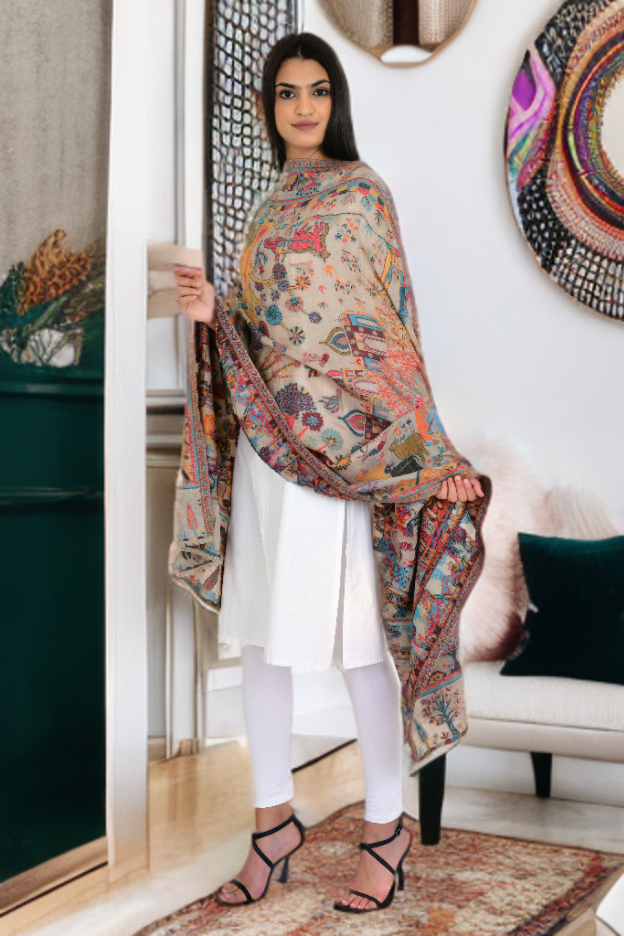 kalamkari-pashmina-beigecolor-shawl