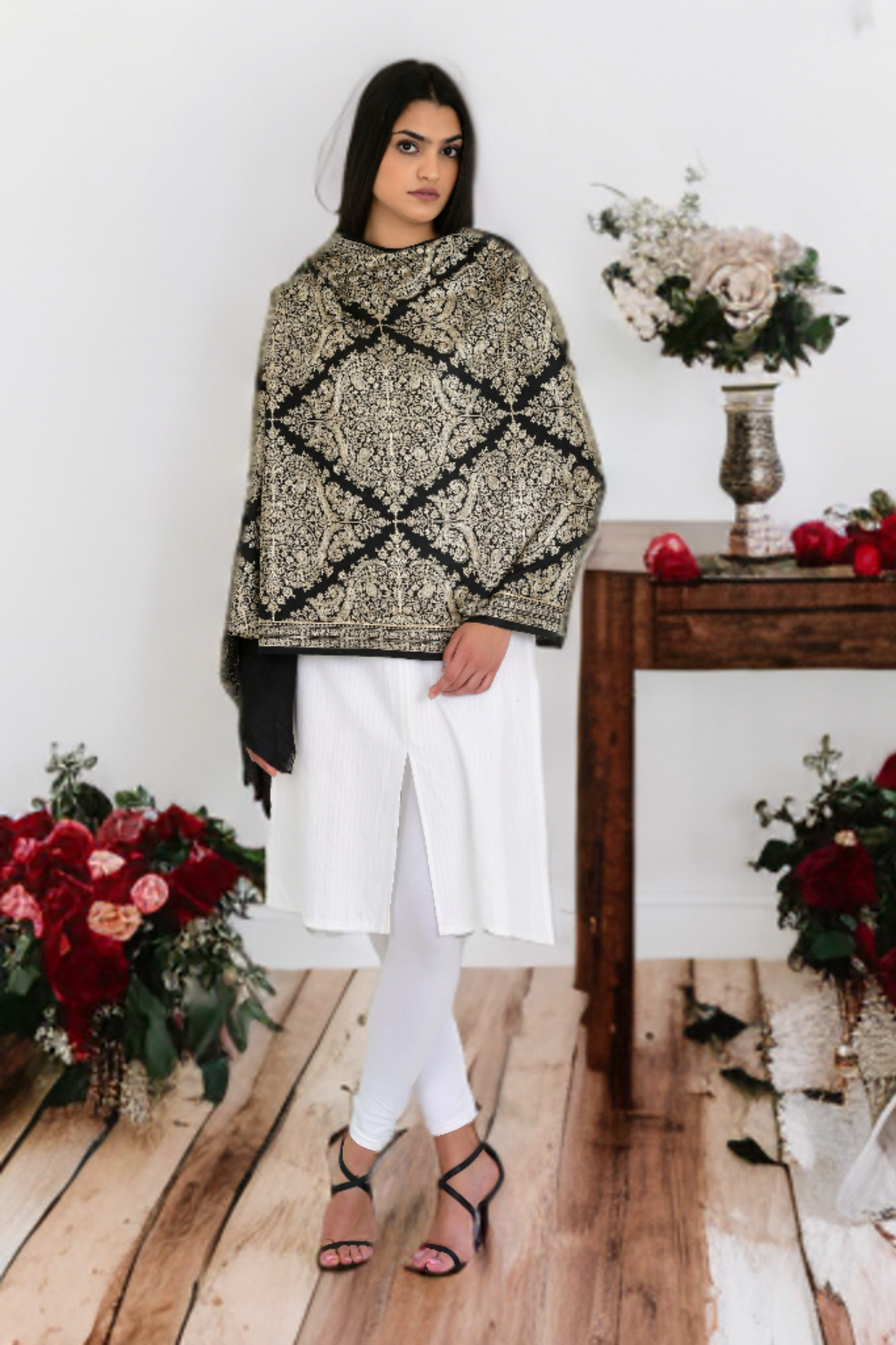 Stunning Embroidered Pashmina Shawl for Stylish Women