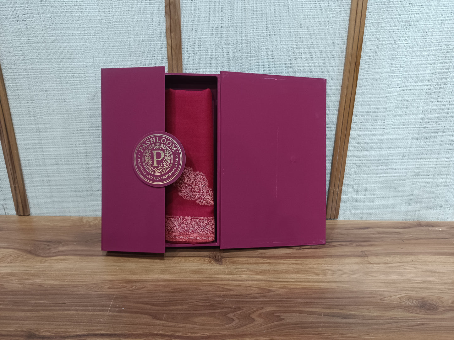 Pashloom™ His & Her Red Barat Celebration Wool Shawl Gift Set
