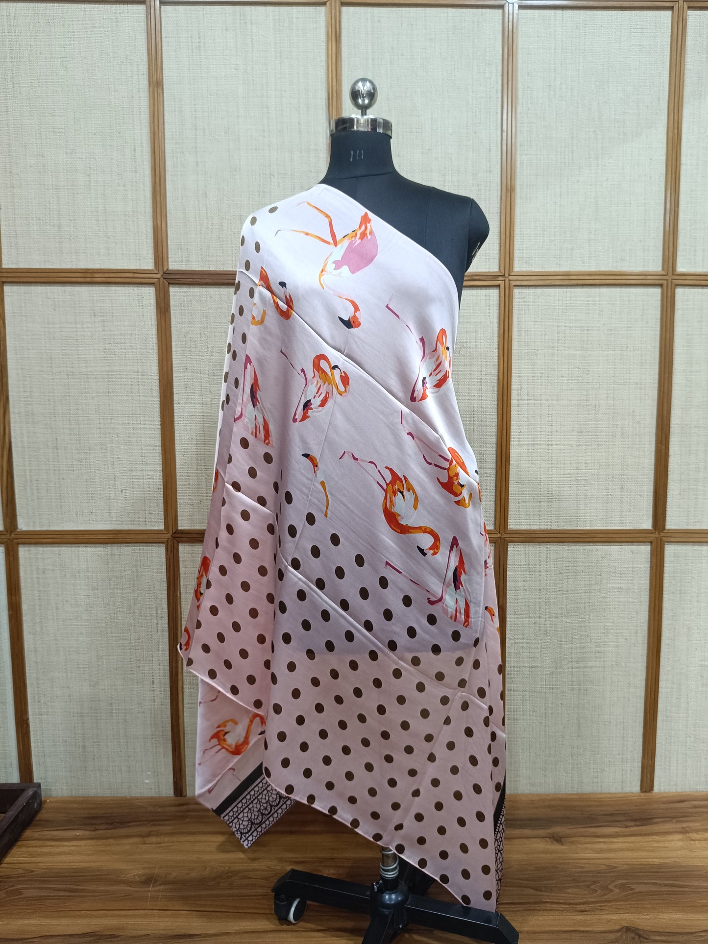 Printed Silk Stole for Women | Soft & Lightweight Polka Dot Design