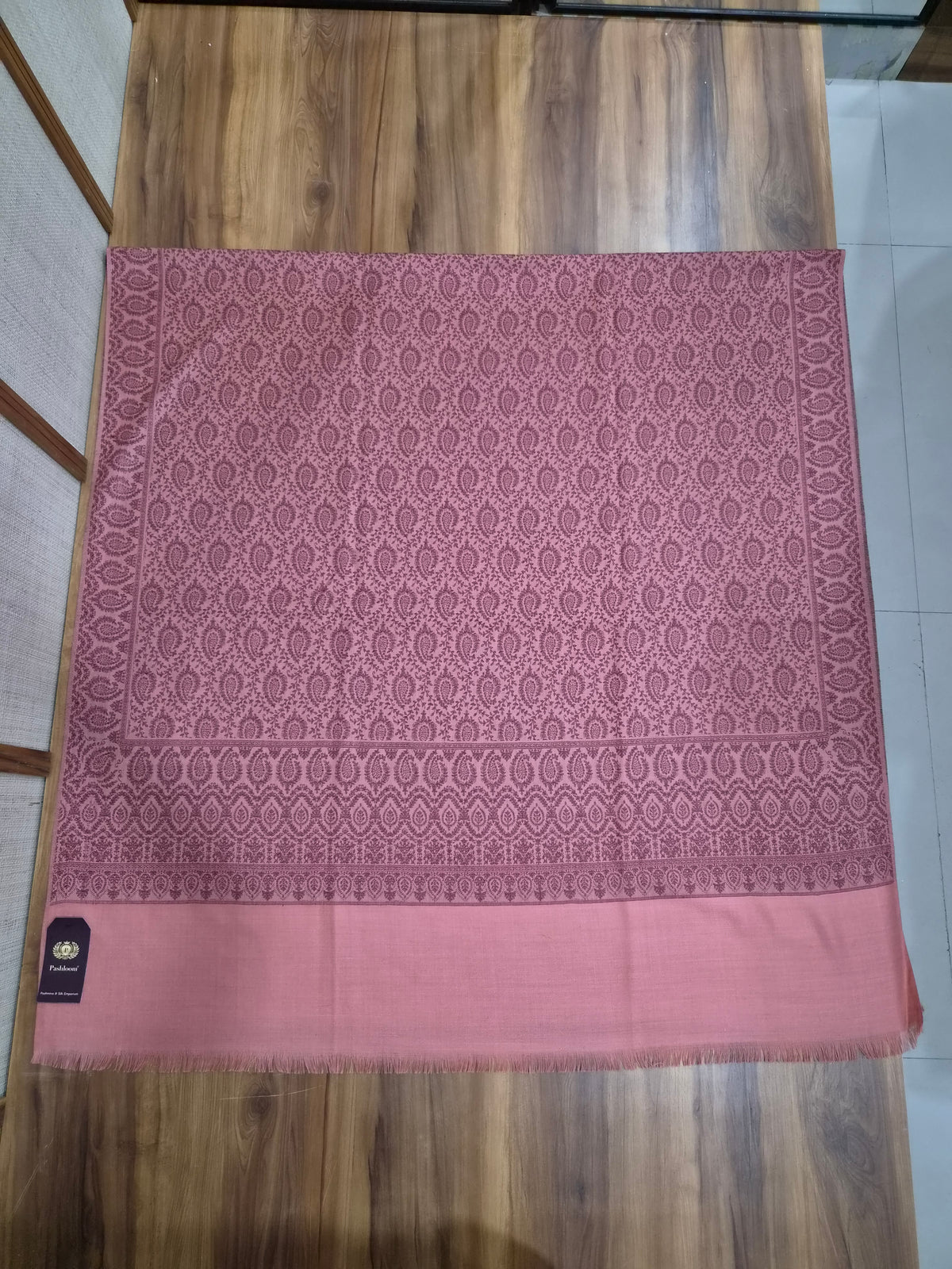 Authentic Kashmiri Kaani All-Over Floral Jaal Wrap Shawl | Pashloom Ahmedabad