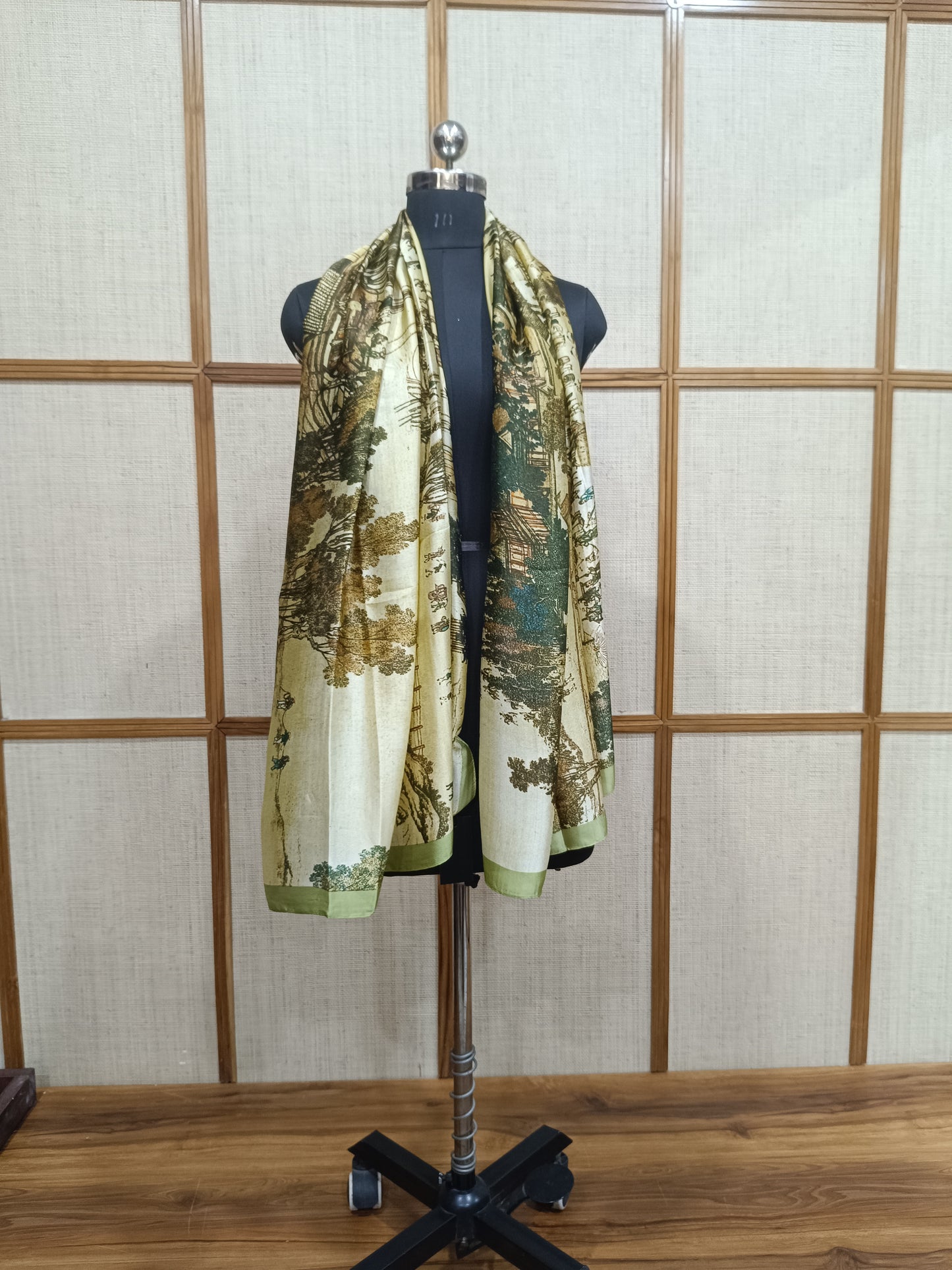 Abstract Modern Print Silk Scarf for Women