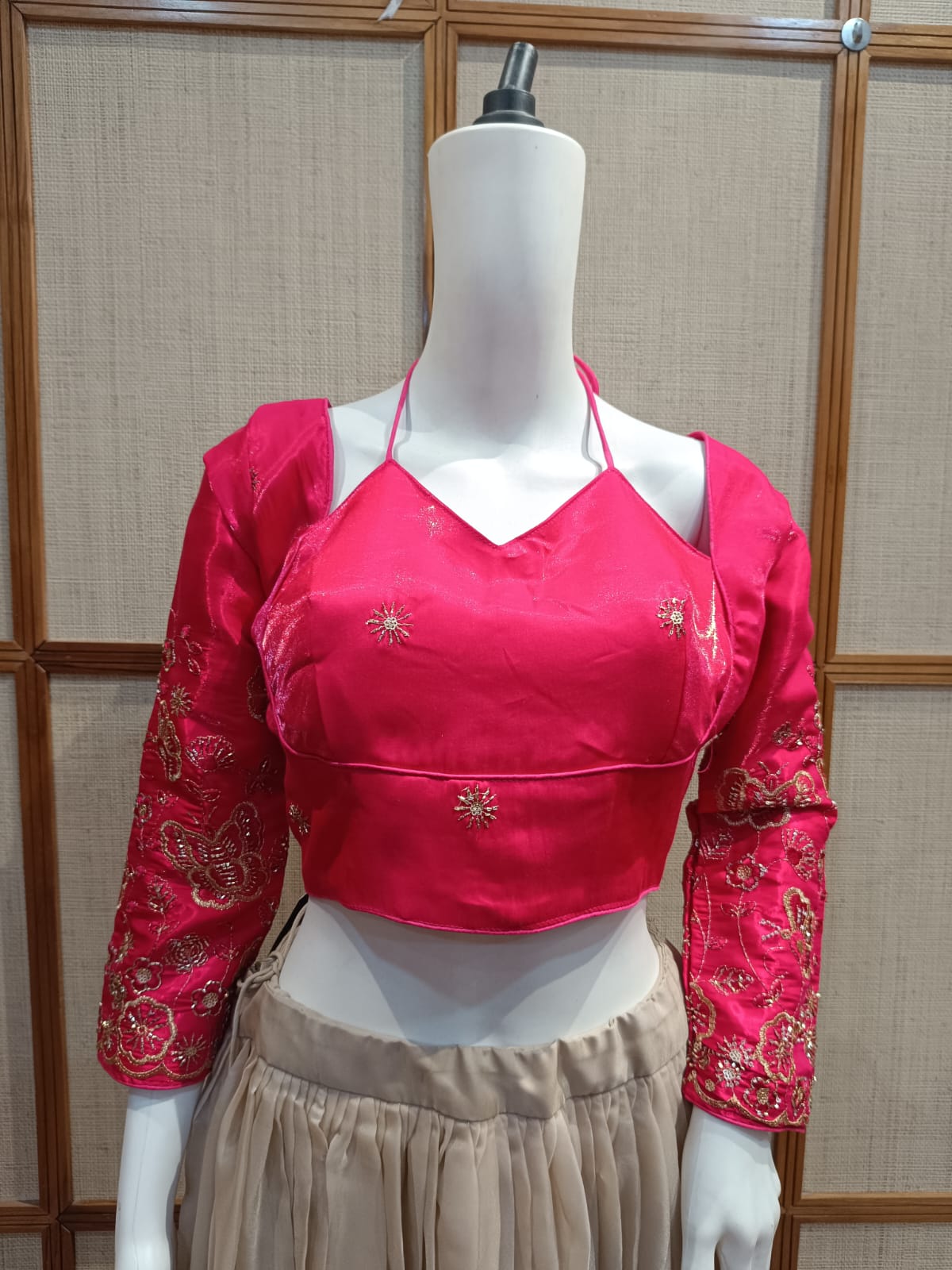 Pashloom white, yellow, orange yellow, mid sea blue cotton blouse for wedding and festive gifting, product image 1