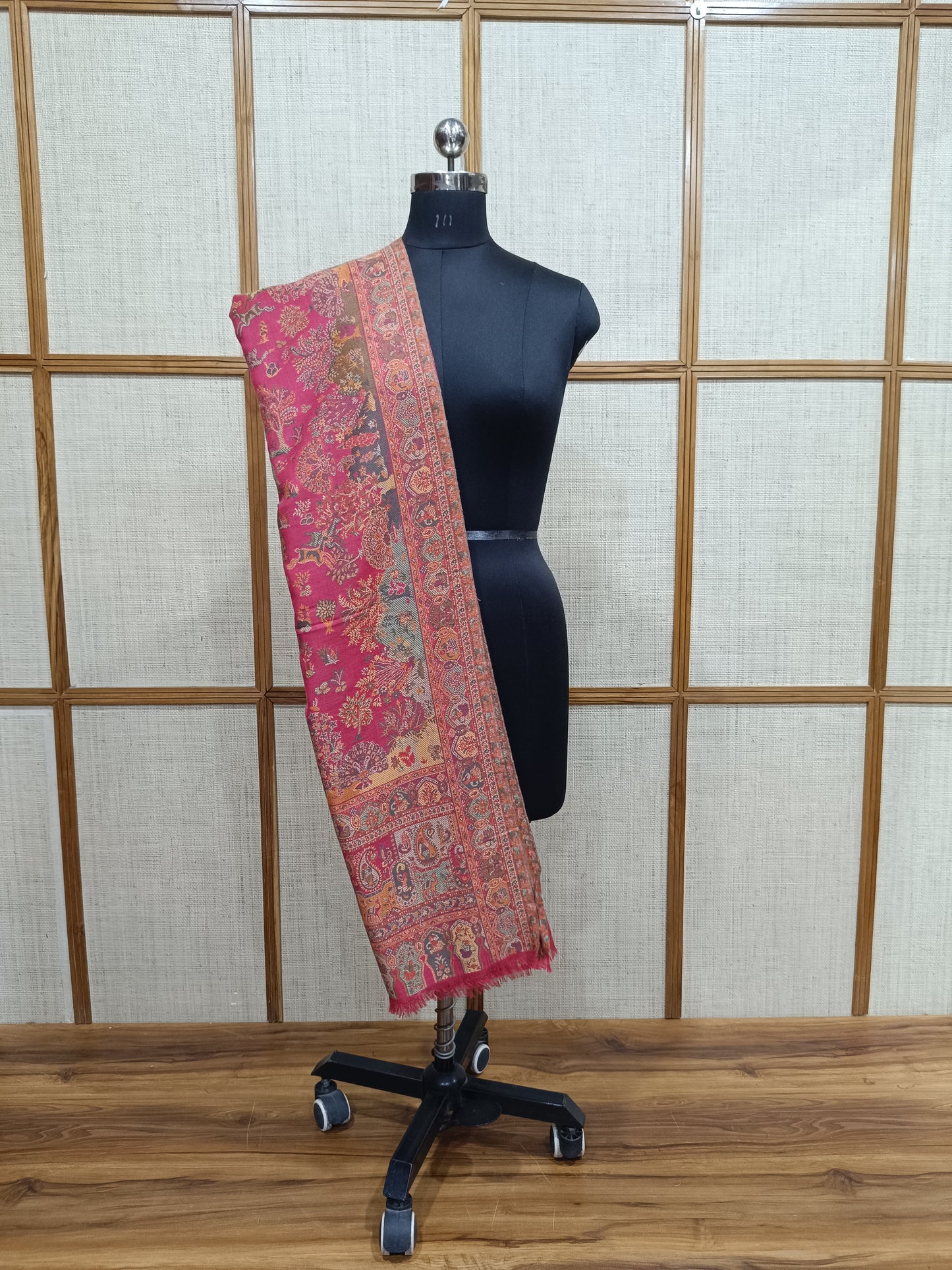 Pashloom blue, grey, hot pink, pink wool couple shawl set for wedding and festive gifting, product image 9