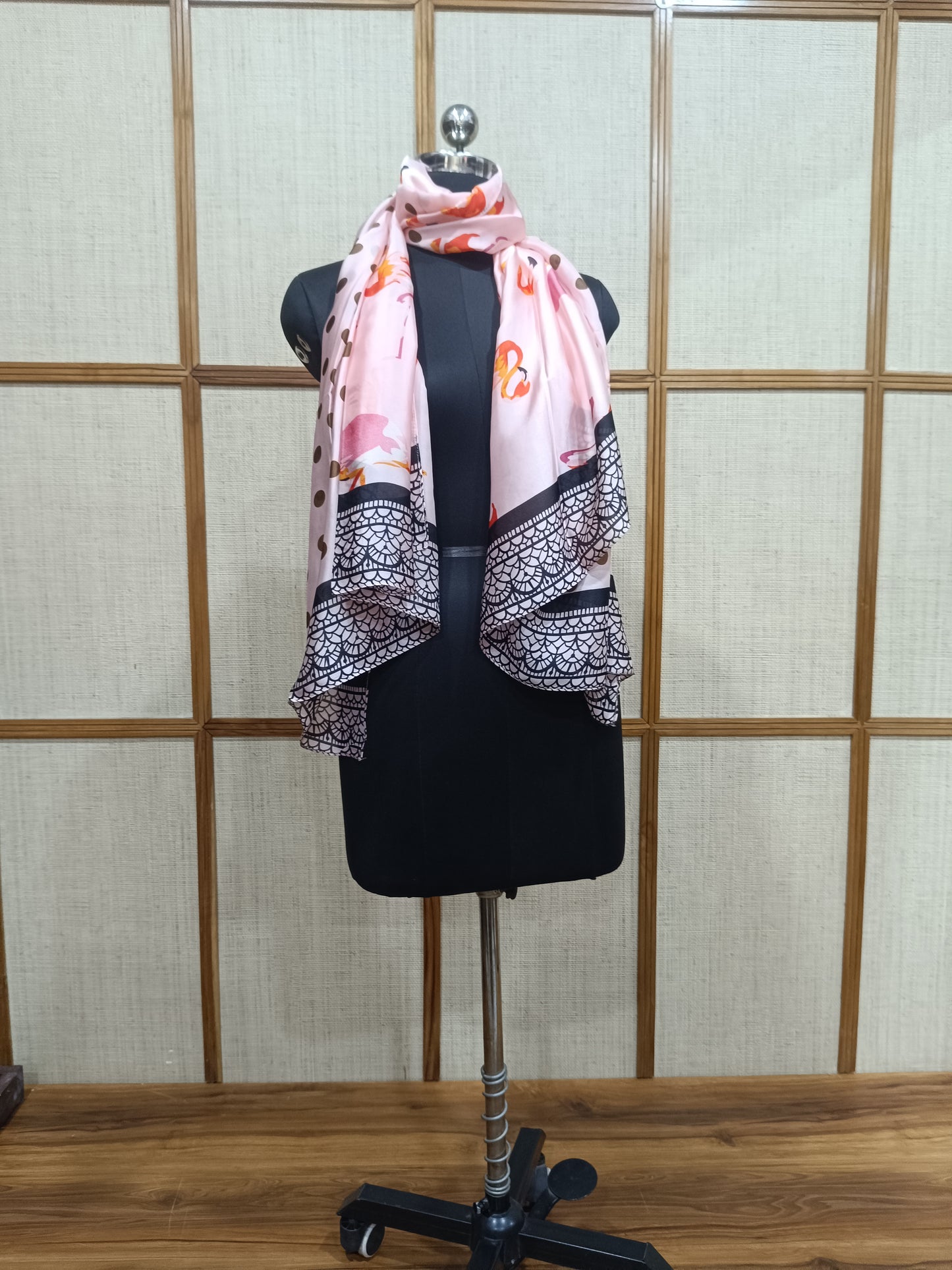 Printed Silk Stole for Women | Soft & Lightweight Polka Dot Design