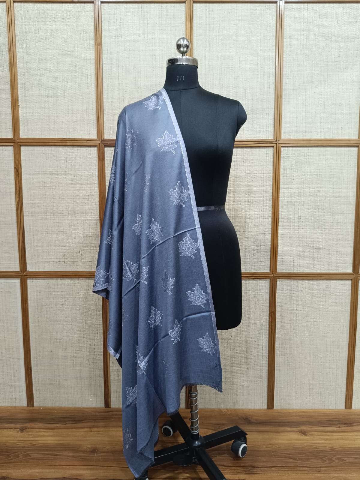 Pashloom Chinar Leaf Self-Design Reversible Modal Wool Stole – Unisex