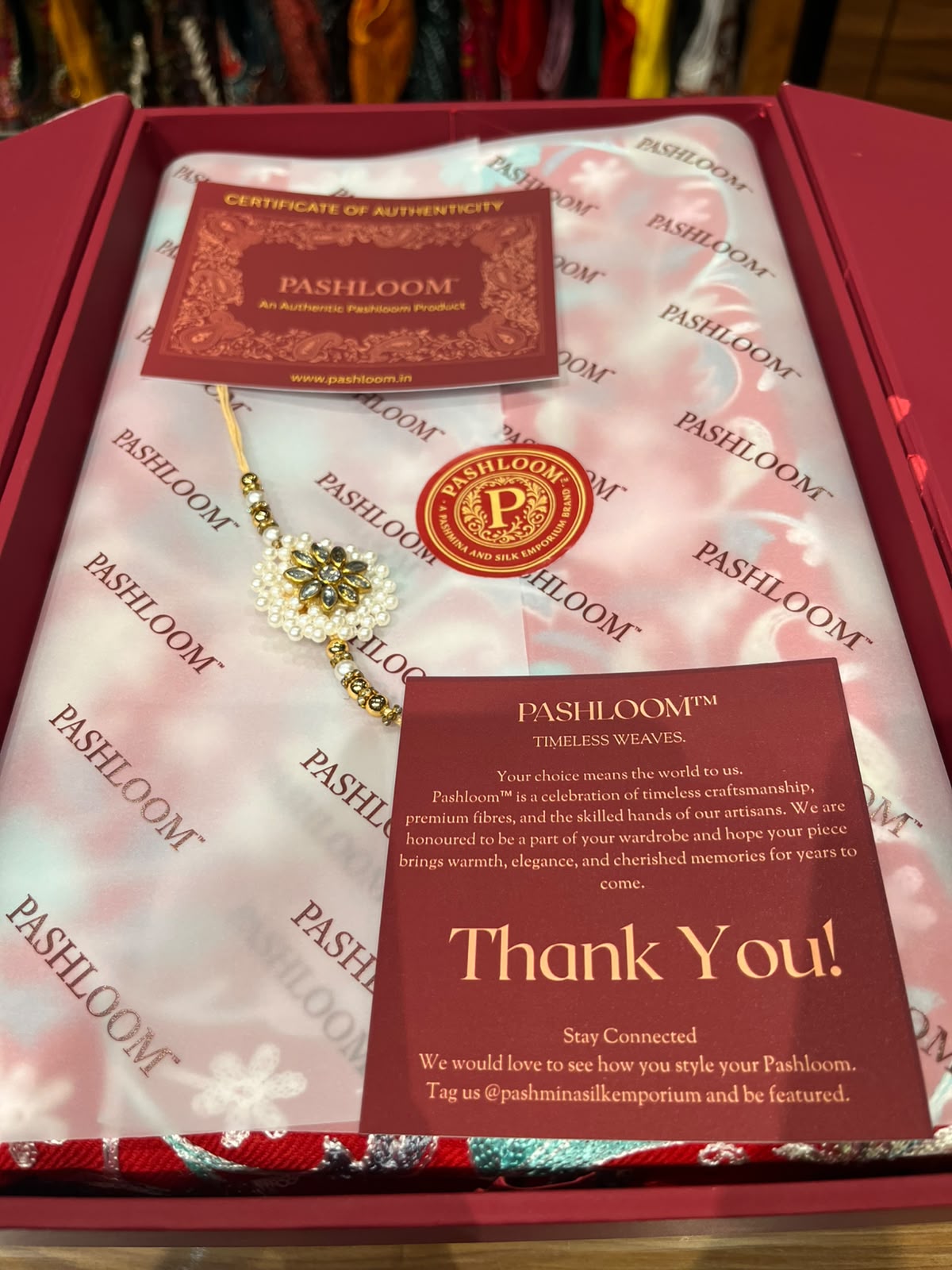 Premium Rakhi Gift Hamper for Sister | Pashloom™ Kashmiri Stole